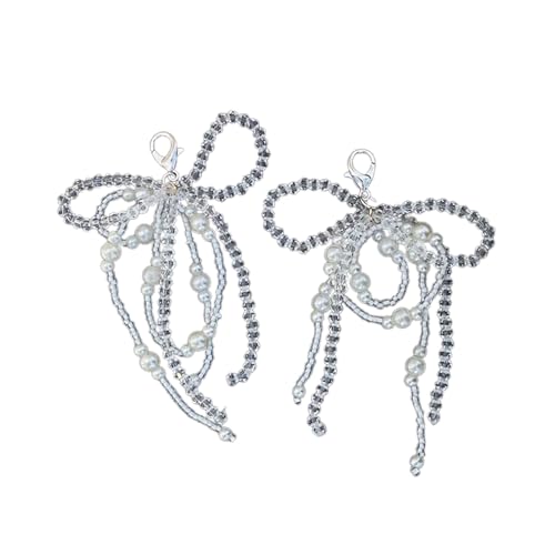 Fcnjsao Perle Bowknot Schuhverzierungen Trendy Perlen Bowknot Schuhschmuck Mode Perlen Show Clip Dekoration von Fcnjsao