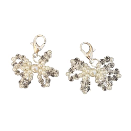 Fcnjsao Perle Bowknot Schuhverzierungen Trendy Perlen Bowknot Schuhschmuck Mode Perlen Show Clip Dekoration von Fcnjsao