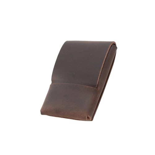 Fcnjsao Retro Kartenetui Geldbörse Leder Halter Münzbörse Handgemachte Männer und Frauen Retro Geldbörse Münzbörse Handgemacht für Damen und Herren, Kaffeebraun von Fcnjsao