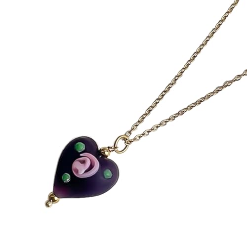 Fcnjsao Schlichte Liebe Herz Rose ästhetische Halskette Mode einfache Schlüsselbeinkette Damen Mädchen Hochzeit Schmuck Party Geburtstag, Grün, Edelstahl Fcnjsao Schlichte Liebe Herz Rose ästhetische Halskette Mode einfache Schlüsselbeinkette Damen Mädchen Hochzeit Schmuck Party Geburtstag, Grün, Edelstahl von Fcnjsao