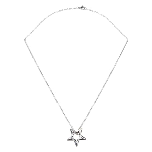 Fcnjsao South Korea Ins Fashion Cool Star Retro Unregelmäßig Glänzend Hohl Anhänger Fünfzackige Stern Halskette für Mädchen von Fcnjsao