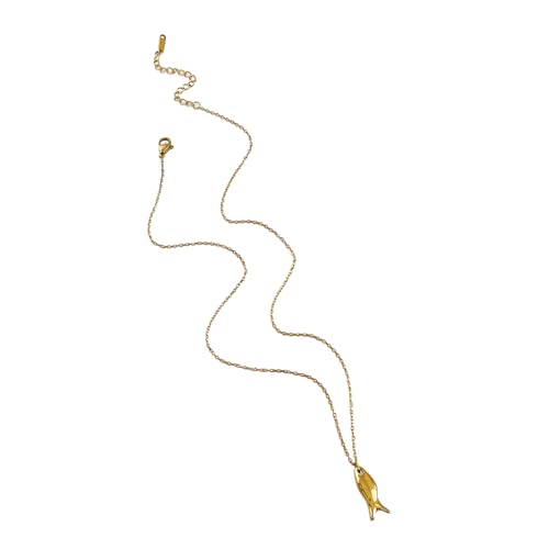 Fcnjsao Stilvolle kleine Fisch-Halskette für Frauen, stabile Edelstahlkette, tragbares Accessoire für den täglichen Gebrauch oder besondere Geschenke, Damen-Strandparty-Halskette, Einheitsgröße, Wie von Fcnjsao