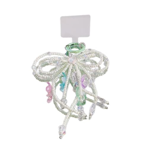 Fcnjsao Stylich Telefon Charme Clip Bunte Bowknot Anhänger Keyring Schmetterling Knotenschlüsselkette Tragbare Keyrings Accessoire Für Frauen von Fcnjsao