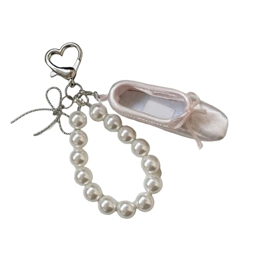 Fcnjsao Stylish Ballet Shoe Keyrings Ornament Mit Spitzen Und Perlendetails Für Trendige Frauen Und Ballettenthusiasten Geeignet von Fcnjsao