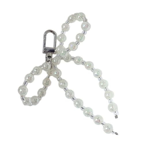 Fcnjsao Süße Farbenfrohe Perlen Bowknot Schlüsselbund Anhänger Mode Schöne Hänge Orament Keyring Rucksack Dekoration Charme von Fcnjsao