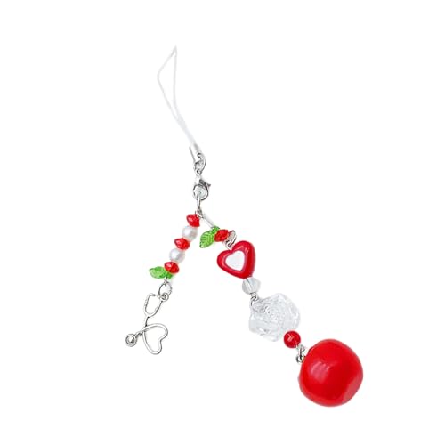 Fcnjsao Tomaten Erdbeer Anhänger Telefon Für Charme Hänge Seil Süße Telefonketten Gurtbag Dekoration Lanyard Schlüsselbund Zubehör von Fcnjsao