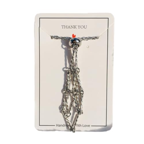 Fcnjsao Verstellbare Halskette mit Netz-Anhänger, Metall-Kristallkäfig-Halter, Ersatz, leere Kristallstein-Halter, Large, Metall von Fcnjsao