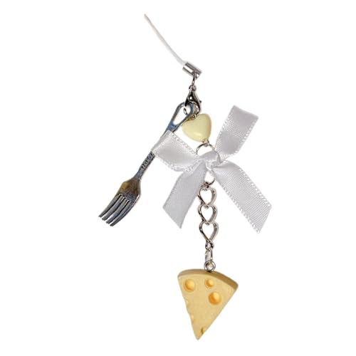 Fcnjsao White Bowknot Telefon Anhänger Gurt Gabel Anhänger Schlüssel Origination Nette Bag Ornament Käse Telefon Charme Perfekt Für Die Tägliche Party von Fcnjsao
