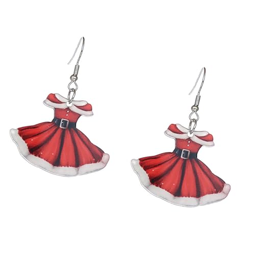 Festival-Acryl-Ohrringe mit Weinglas- oder Weihnachtskleid-Muster, Party-Ohrringe, stilvoller Ohrschmuck für Damen von Fcnjsao