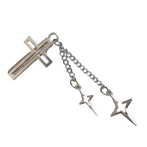 Haarspange Legierung Silber Haarschmuck Foto Requisiten Kreuze Quasten Eleganter Stern Balletcore Trend Für Halloween Outfit von Fcnjsao