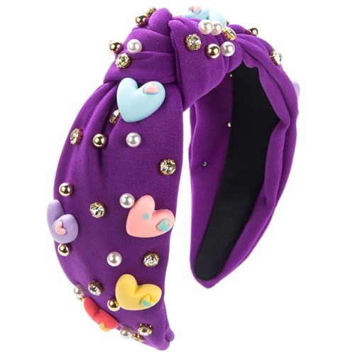 Knoten Breite Stirnbänder Für Frau Baroques Stil Haarband Mit Harz Herz Dekore Mehrzweck Haarband Für Mädchen Knoten Breite Stirnbänder Für Frau Baroques Stil Haarband Mit Harz Herz Dekore Mehrzweck Haarband Für Mädchen von Fcnjsao