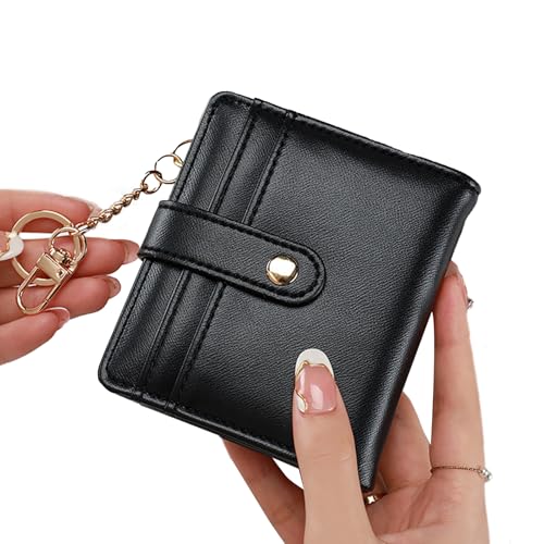 Kurzerbrieftasche Für Frauen Mit Schlüsselring Münzkompartiment Und Fotostein PU Leder Münzholz Kartenhalter Wechseln Sie Die Beutel Kompaktkartenbrieftasche von Fcnjsao