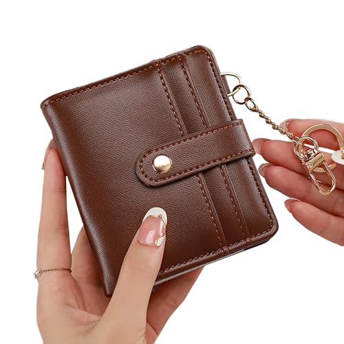 Kurzerbrieftasche Für Frauen Mit Schlüsselring Münzkompartiment Und Fotostein PU Leder Münzholz Kartenhalter Wechseln Sie Die Beutel Kompaktkartenbrieftasche von Fcnjsao