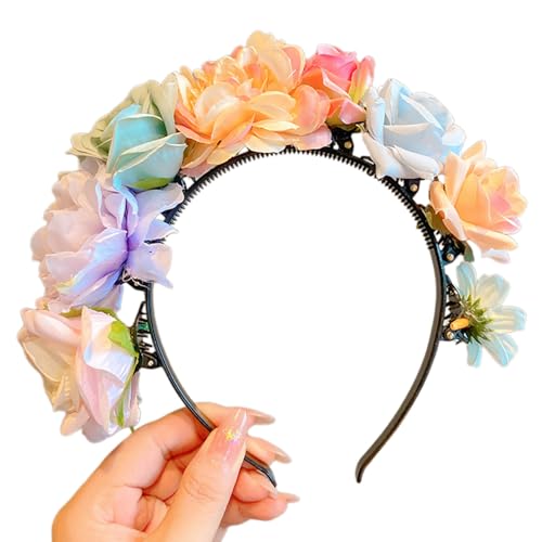 Mode Braut Frauen Blumen Kronen Haare Bands Hochzeitsblumen Stirnbandgirlanden Prinzessin Kranz Mädchen Haar Accessoire von Fcnjsao
