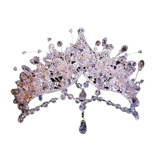 Fcnjsao Mode Silberne Brauttiaras Mit Verstellbaren Queen Kronen Kronen Kronen Für Prom Und Bühnenauftritte von Fcnjsao