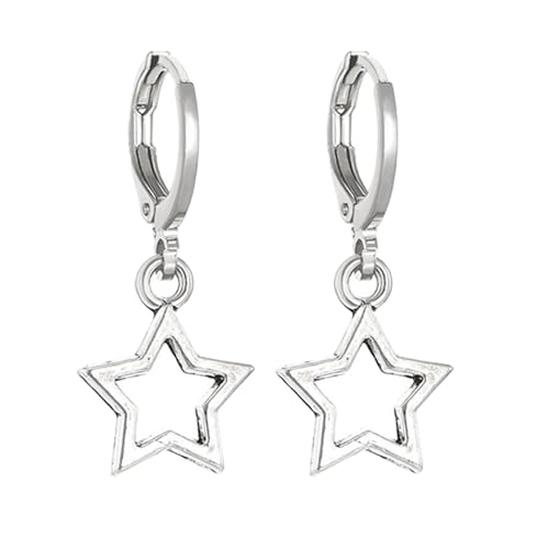 Mode Star Pendellohrringe Fünf Speichere Sternform Ohren Tropfen Nicht Verblassende Punk Ornament Stylish Ohrhänger von Fcnjsao