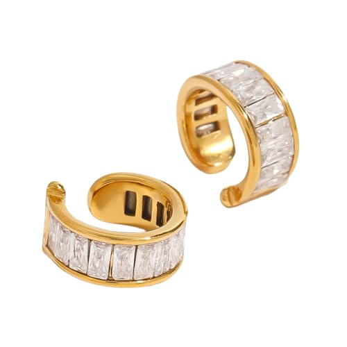 Modische Ohrmanschette mit funkelnden Strasssteinen, stabile und allergiebeständige Ohrclips für Mode-Liebhaber Modische Ohrmanschette mit funkelnden Strasssteinen, stabile und allergiebeständige Ohrclips für Mode-Liebhaber von Fcnjsao