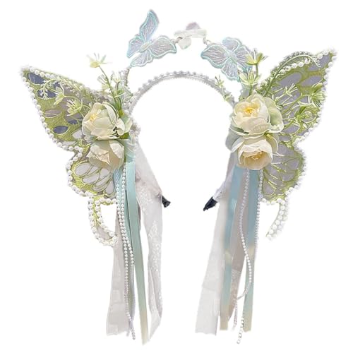 Prinzessin Schmetterling Band Perlen Stirnband Für Pageant Prom Kopfbedeckung Elegantes Haarband Mädchen Kopfschmuck Foto Requisiten von Fcnjsao