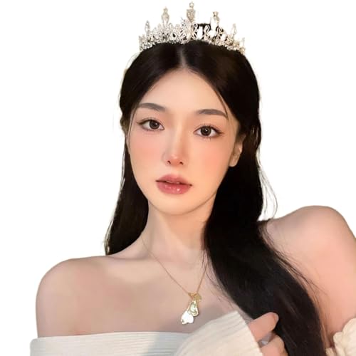 Prinzessinnenkronen aus Legierung mit Strasssteinen, leicht und praktisch, Kopfbedeckung für Kinder und Erwachsene von Fcnjsao