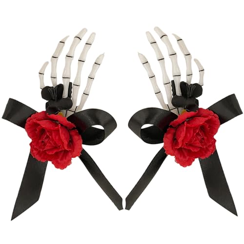 Schädel Hand & Rose Form Haarnadeln Gruselige Haar Clip Halloween Party Pferdeschwanz Zöpfe Haar Clip Für Frau Mädchen Geschenk Schädel Hand & Rose Form Haarnadeln Gruselige Haar Clip Halloween Party Pferdeschwanz Zöpfe Haar Clip Für Frau Mädchen Geschenk von Fcnjsao