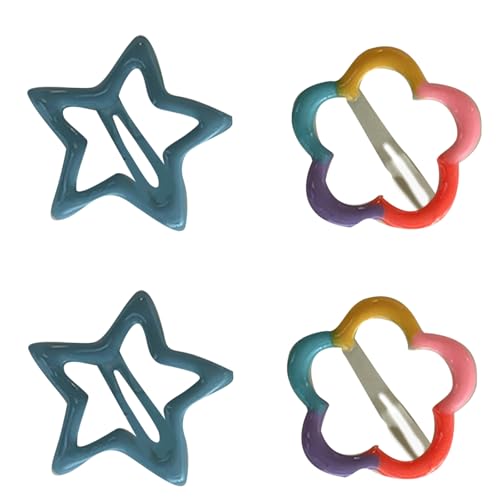 Schöne Mädchen Stern Haar Clip Ästhetische Seite Clip Sidepin Kinder Kopfschmuck Haarnadel Mädchen Haarspangen 4 Stücke von Fcnjsao