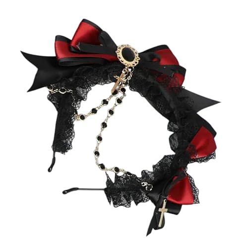 Spitze Bowknot Hairhoop Kopfbedeckung Für Frauen Teenager 2000er Subkulturen Barrette Spitzen Haarbögen Neuheit Haare Forming Accessoires von Fcnjsao