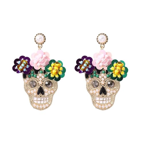 Sprudelnde Zirkon Verstopfte Schädelohrringe Modische Schädelohrringe Schmuck Mit Glitzernden Für Halloween Event von Fcnjsao