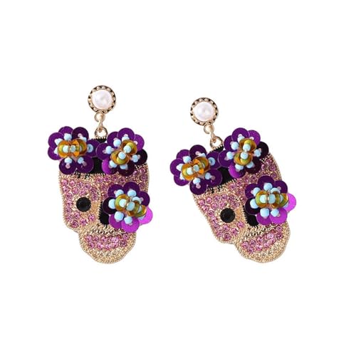 Sprudelnde Zirkon Verstopfte Schädelohrringe Modische Schädelohrringe Schmuck Mit Glitzernden Für Halloween Event von Fcnjsao