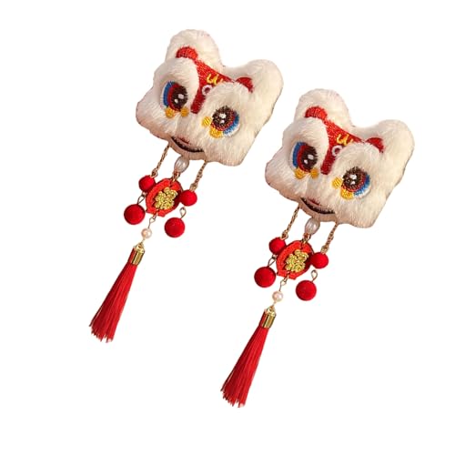 Stilvolle Pompoms Haare Barrettes Haarclip Süße Quasten Haarnadel Neujahr Bowknot Haare Für Frauen Mädchen von Fcnjsao