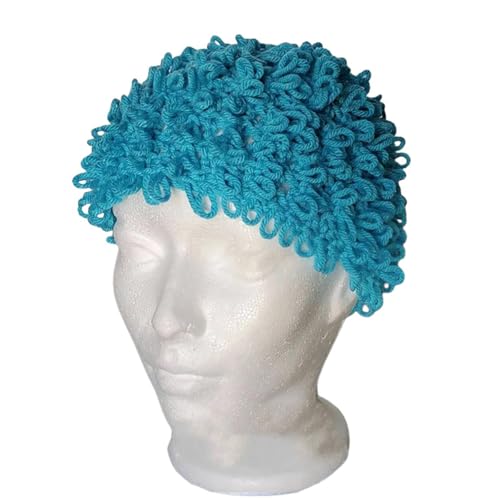 Strick Lockiger Haarhut Für Weibliche Unisex Grandmas Curly Perücken Street Fotokappen Lustige Pullover Cosplay Kopfbedeckungen von Fcnjsao
