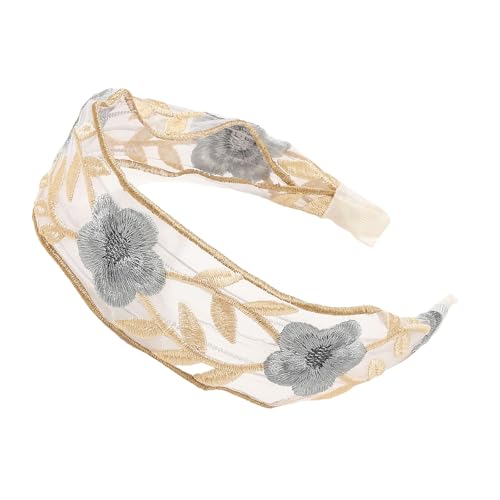 Stylish Blumenstickerei Mesh Stirnband Bequeme Spitzenblumenhaarhoop Für Frauen Verschiedene Anlässe Und Outfit von Fcnjsao
