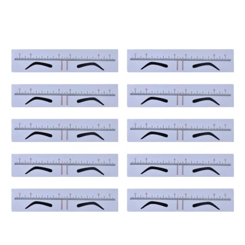 TattooEyebrow Lineal Aufkleber Form Werkzeug Augenbrauen Styling Microblading Guide Permanent Make Up Messung Schablone Vorlage 10x von Fcnjsao