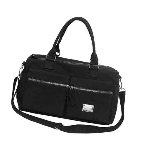 Wasserabweisender Turnbeutel mit mehreren Fächern & verstellbarem Riemen für Sport Reisen Leichte Pendler Tasche Nylon, Schwarz , Mass Beauty von Fcnjsao
