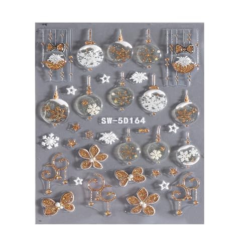 Weihnachts Nagelaufkleber Schneeflocken Nagelkunst Aufkleber Elche Maniküre Aufkleber Selbstklebende Nagelaufkleber Für Frauen Und Mädchen von Fcnjsao