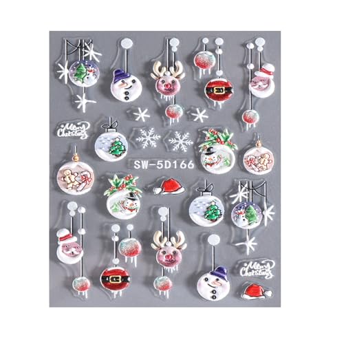 Weihnachts Nagelaufkleber Schneeflocken Nagelkunst Aufkleber Elche Maniküre Aufkleber Selbstklebende Nagelaufkleber Für Frauen Und Mädchen von Fcnjsao