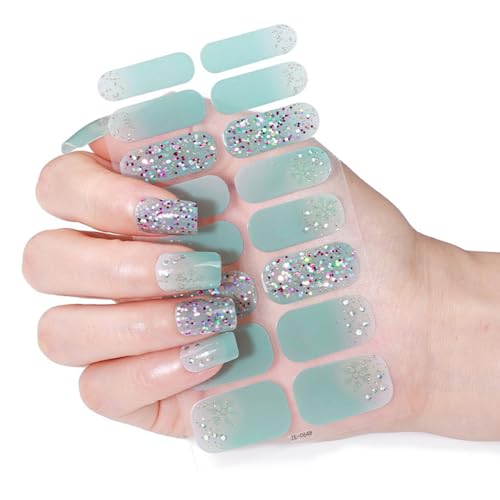 Weihnachts Nagellackstreifen Maniküre Aufkleber Vollständige Nagelfolien Gel Nagelstreifen Nagelkunstaufkleber Nagellackfolien von Fcnjsao