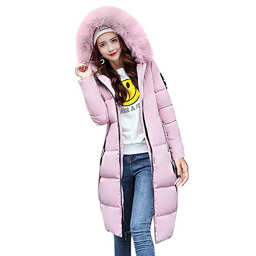 Damen Winter Parka Lang Warm Steppmantel Daunenjacke mit Kunstfell Kapuze Slim Fit Reißverschluss Damenmantel Softshelljacke mit Taschen Leichte Steppjacke Outdoor von Fcostume Damen Sweatshirts