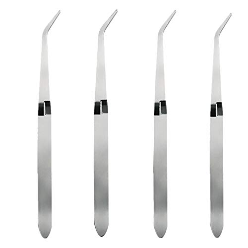 Fcuajdkq 4 StüCke Professionelle Multifunktionen Edelstahl Nagel Formung Selbst Halten Pinzette für UV Gel Tipps C Kurve Pinchers Skulptur Clip Nagel Kunst Behandlung Makeup Werkzeug von Fcuajdkq