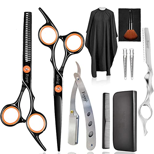 Haarschneideschere Effilierschere Kit, Fcysy 11 Stk Professionelles Haarschere Set Haarschere Friseur Kit, Friseurschere Haarschneideschere Salon Trimmschere für Haare für Frauen Männer Haustier Haarschneideschere Effilierschere Kit, Fcysy 11 Stk Professionelles Haarschere Set Haarschere Friseur Kit, Friseurschere Haarschneideschere Salon Trimmschere für Haare für Frauen Männer Haustier von Fcysy