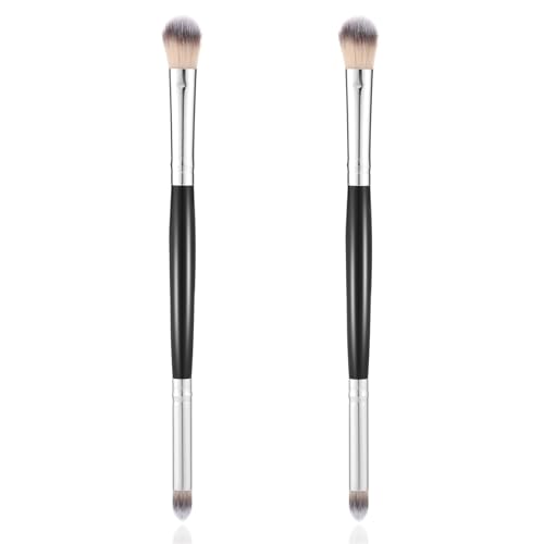 2 Stücke Augen Make-up Pinsel Lidschatten Pinselset Doppelkopf Schminkpinsel Makeup Blender Pinsel Augenpinsel Set Eyeshadow Brush Lidschattenpinsel für Concealer Highlighter Loses Puder von FdcLixuvol