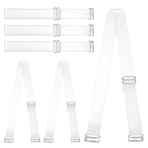 3 Paar Elastische Durchsichtige BH Träger Für Frauen, 15 Mm rutschfeste Verstellbare Dünne TPU Transparente BH-Schulterträger Ersatz Für Frauen Mädchen Trägerlose BHS von FdcLixuvol