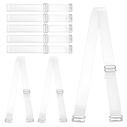 4 Paar Elastische Durchsichtige BH Träger Für Frauen, Verstellbare 15 Mm BH-Träger rutschfeste Dünne TPU Transparente Schulterträger Ersatz Für Frauen Mädchen Trägerlose BHS von FdcLixuvol