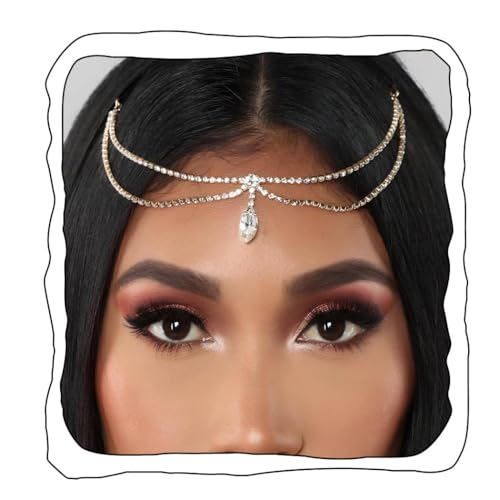 Fdesigner Boho-Kristall-Kopfkette, Schmuck, Silber-Anhänger, Kopfschmuck, Strass, Hochzeits-Haarkette, niedlicher Damen-Haarschmuck Fdesigner Boho-Kristall-Kopfkette, Schmuck, Silber-Anhänger, Kopfschmuck, Strass, Hochzeits-Haarkette, niedlicher Damen-Haarschmuck von Fdesigner