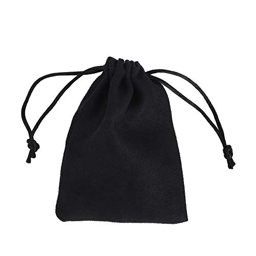10 Pcs Schwarz Mini Doppelseitige Wildleder -Kordelstring -Taschen, Beutelpackung Organzier für Partyspiele oder Hochzeit mit Kordelstring Design (9 * 12 cm) von Fdit