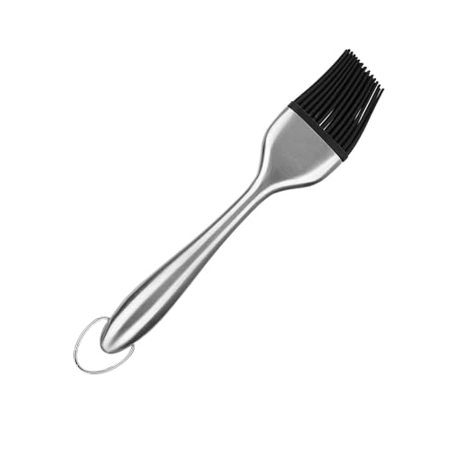 Fdit Gandua -Pflegepinsel in Dauerhafter Edelstahl Flexibler Silikon -Silikonkopf für Ein Backwerkzeug für resistent für Frauen in Einem Herzmisch (Gerade Griff 20 cm) von Fdit