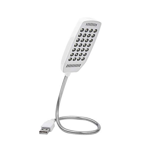 Fdit USB LED Licht Mini 28 LED Portable Leselicht Flexible Schwanenhals USB Computer Leselampe Mit Schalter(Weiß) von Fdit
