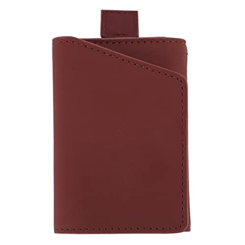 Minimalistische Vordere Taschenbrieftaschen, Multi -Funktionskartenhalter Brieftasche Weiche Hand Fühlen High -End -Textur Kompaktes Design für Männer Frauen (Bräunlich rot) von Fdit