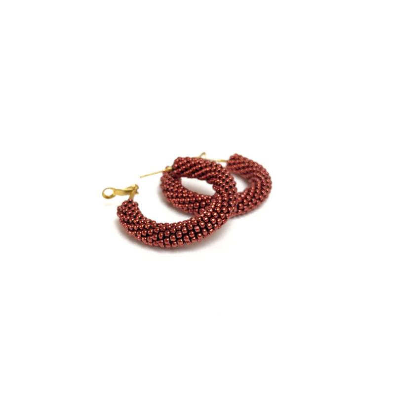Hoop Ohrringe Paprika Häkeln Perlen Runde Geschenk-Idee Hoop Ohrringe Paprika Häkeln Perlen Runde Geschenk-Idee von FeCreazioni