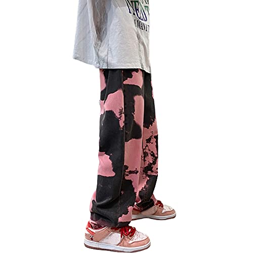 Herren Fashion Baggy Jeans Loose Fit Straight Wide Leg Cargo Denim Pants Relaxed Fit Hose Streetwear, Z2, 27-32 von FeMereina