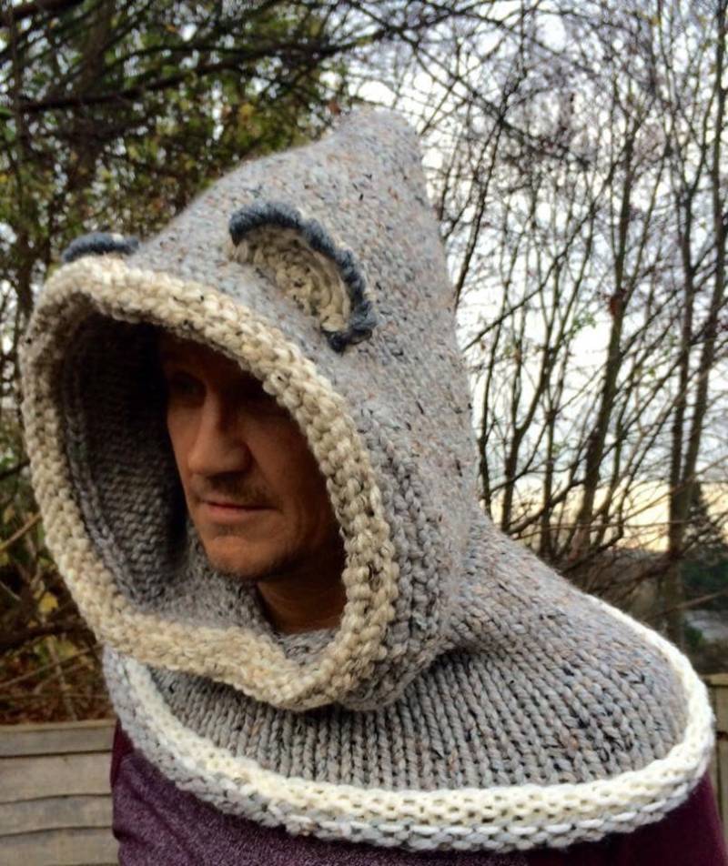Handgefertigte Grobstrick Bär Kapuze - Winter Snood von FeaDesign